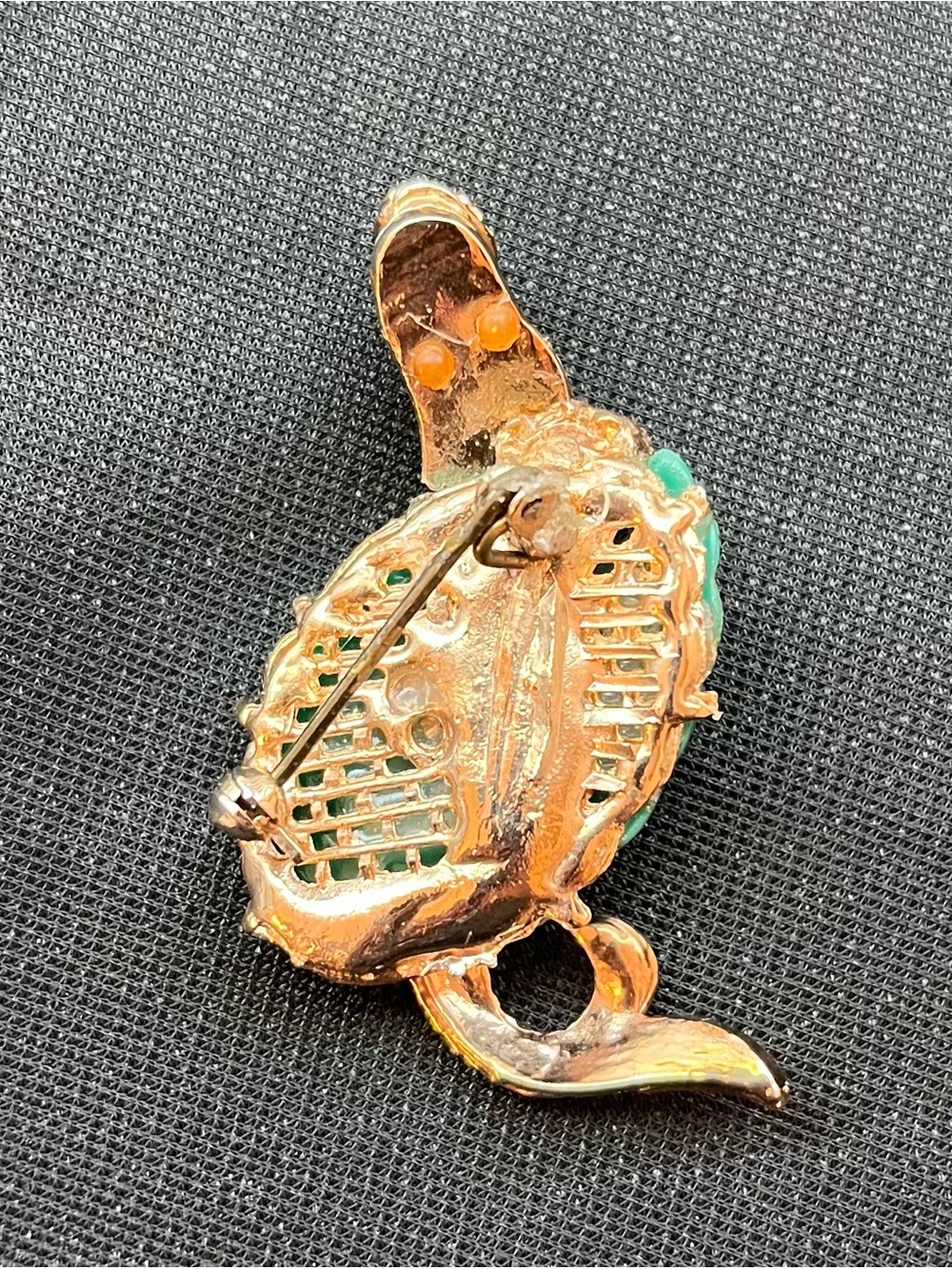 Vintage Hattie Carnegie Mermaid Clam shell Rhinestone Brooch - Picture 2 of 5